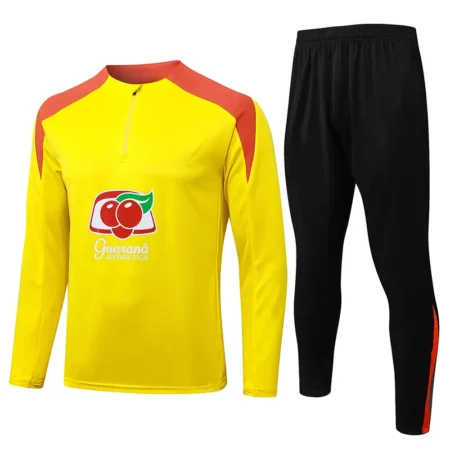 Maglia Calcio Gialla Mezza Zip Comfort